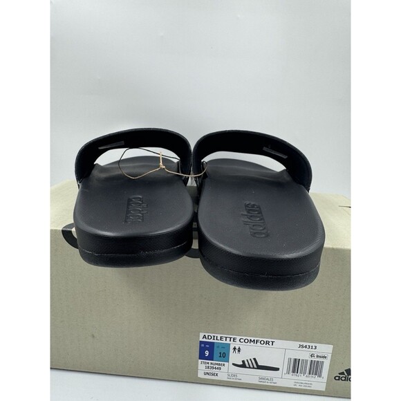 Adidas Adilette Comfort Slides Lightweight Unisex Sandals Black/White M9/W10 - Picture 5 of 15